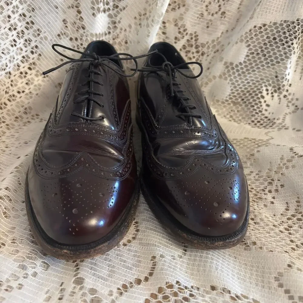 Florsheim Lexington Men's US 11 Burgundy Leather Wingtip Oxford Dress Shoes